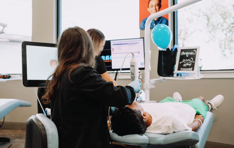 child getting teeth whitened